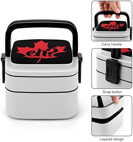 Canadá eh Maple Leaf Double Cayer Bento Box Box Rechaner de refeição para trabalho Offce Picnic