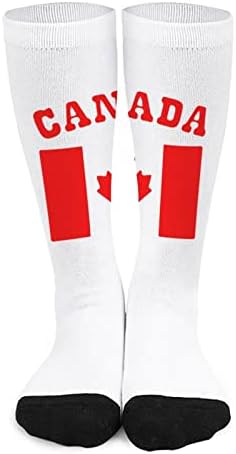 Ministras de cores impressas da bandeira do Canadá, meias atléticas de joelhos atléticos para homens homens