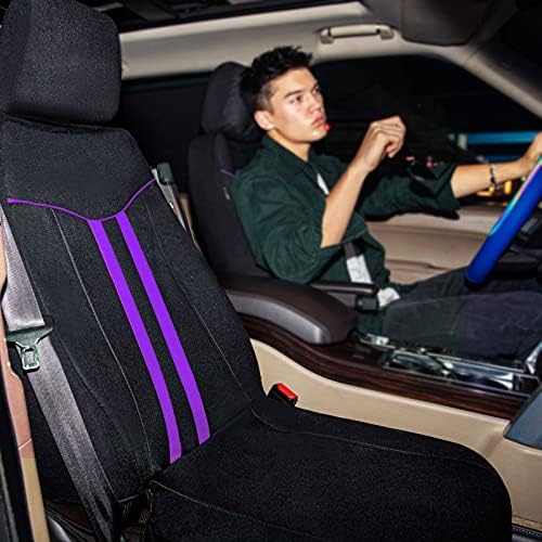 Capas de assento de carro de pano de tubulação de carro, cobertura de assento universal respirável, cobertura de assento compatível com airbag para carros caminhões SUV van sedan