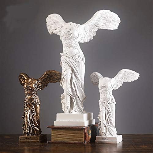 Esculturas de Deus Grego, vitória de asas romanas de estatuetas de samothrace, estátuas de deusa Victoria, réplica do ornamento de mármore Louvre branco