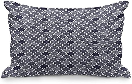 Ambesonne Abstract Quilted Pillowcover, vertical e horizontal Formas e pontos de travessuras de travessuras, tampa padrão de