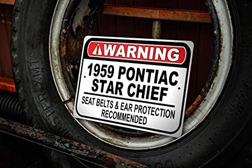 1959 59 Pontiac Star Chefe do cinto de segurança recomendou placas rápidas, placas de garagem de metal, decoração