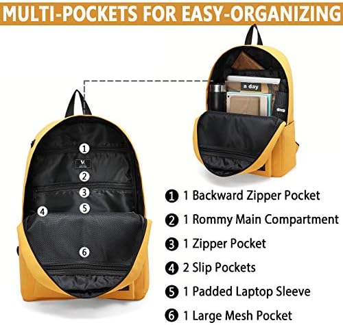 VX Vonxury Backpack leve para homens, mulheres, baga de livros causais simples para o trabalho de viagem escolar
