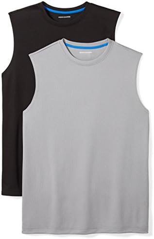 Essentials Men's Performance Muscle Muscle Camisetas, pacote de 2