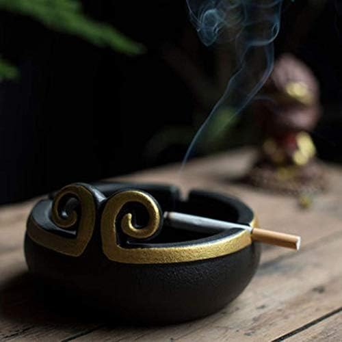 Sjydq anel de ouro grossa cerâmica preta cinza, adequada para castanho de decoração interno e externo