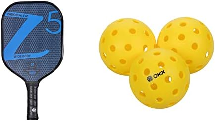 Onix Graphite Z5 Pickleball Paddle & Pure 2 Outdoor Pickleball Balls projetados e otimizados especificamente para pickleball