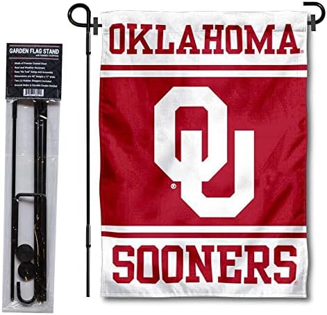 Oklahoma Sooners Bandeira do jardim e bandeira do suporte do poste