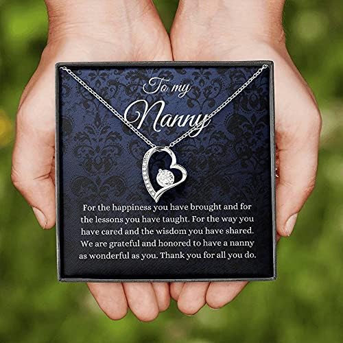 Jóias de cartão de mensagem, colar de colar artesanal- colar de coração personalizado, presente para babá, presente para a creche,