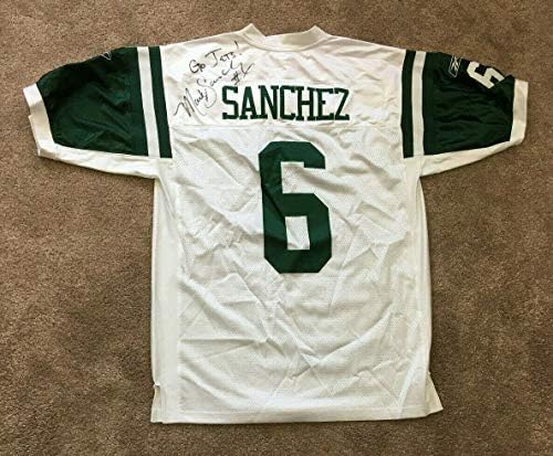 Mark Sanchez assinou autêntico reebok ny jets jersey autograph ins cbm coa - camisas da NFL autografadas