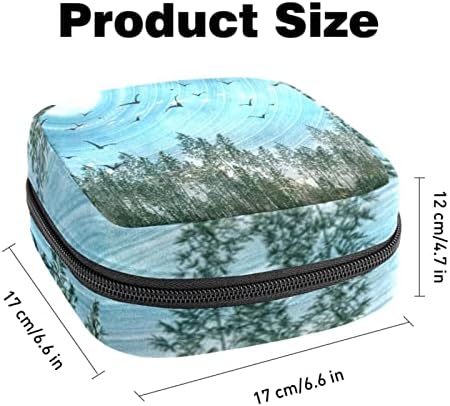 Bolsa de armazenamento de guardanapos sanitários de Oryuekan, bolsas de zíper menstrual reutilizável portátil, bolsa de armazenamento de tampões para mulheres meninas, paisagem retrô de bambu floresta lua de pássaro