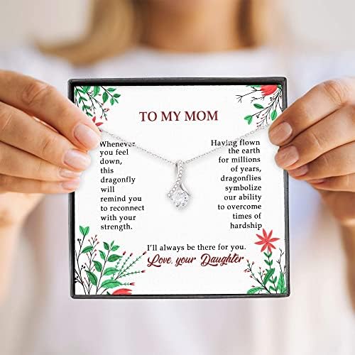 Jóias de cartão de mensagem, colar artesanal - para minha mãe colar - presente para mamãe do dia das mães da filha - ab bv758