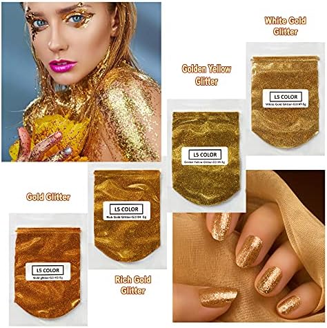 Glitter Gold e Cosmético Mica Powder 8 Cores - 40 gramas com mini misturador de resina para colorante de grau cosmético para maquiagem, fabricação de sabão, resina epóxi, projetos de artesanato diy