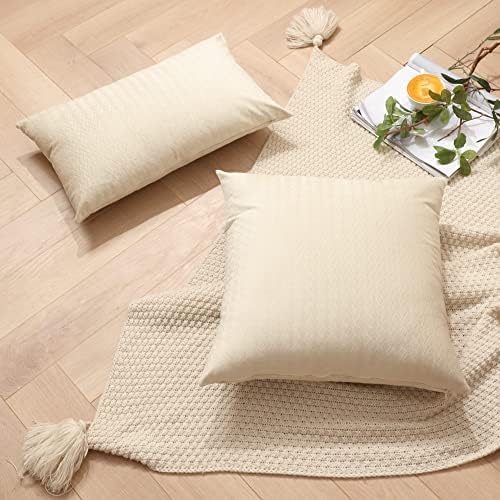 Pacote de travesseiros de arremesso de tecido HPUK de 2, 20 x 20 polegadas de sotaque macio de sotaque para sofá, sala