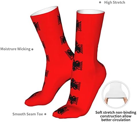 BBQT Albanian Bandle Socks Casual Sport Moda meias unissex meias para homens