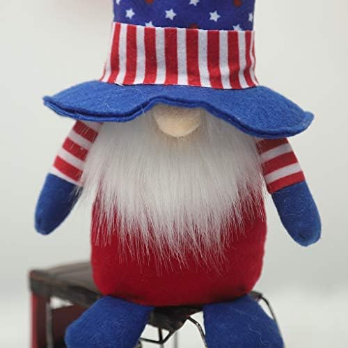 Estresto Patriótico Gnome Veterano Dia Tio Sam Tomte 4 de julho Estrelas listras Nisse