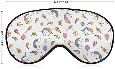 Unicorn Rainbow Ice Cream Sleep Máscara de Máscara para os olhos macios com uma tira ajustável Night Eyeshade Travel para homens Mulheres