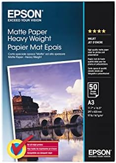 Epson Media, Mídia, papel de lençol, papel fosco pesado, artes gráficas - papel gráfico e de sinalização, A3, 167 g/m2,