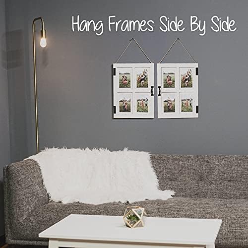 GLM Farmhouse Picture Frames, segura 4 fotos - 4x6 com colagem de moldura de manco ou 5x7, molduras de quadros de quadros decoração de parede de colagem, molduras de colagem, moldura de colagem de fotos, quadros de colagem para imagens 4x6, 2 -pacote
