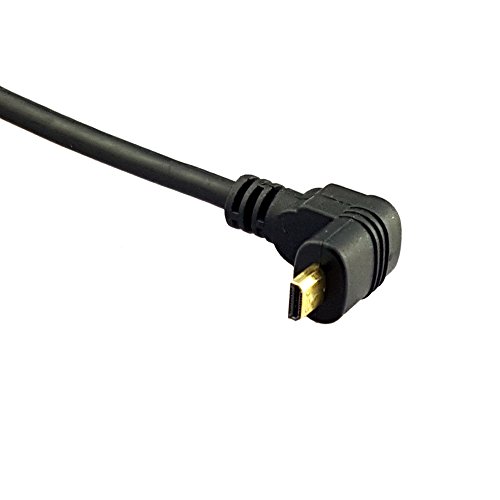 Micro HDMI angular para cabo HDMI; Seadream 2pack 1FOOT 90 graus ângulo do ângulo Micro HDMI macho para HDMI Conector de cabo macho