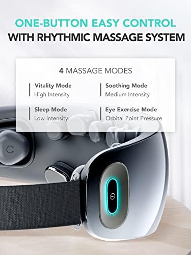 Massageador de olho skg com calor, e7 vibração Música Bluetooth Smart Aquecível Massageador para enxaquecas, massagem adaptativa do