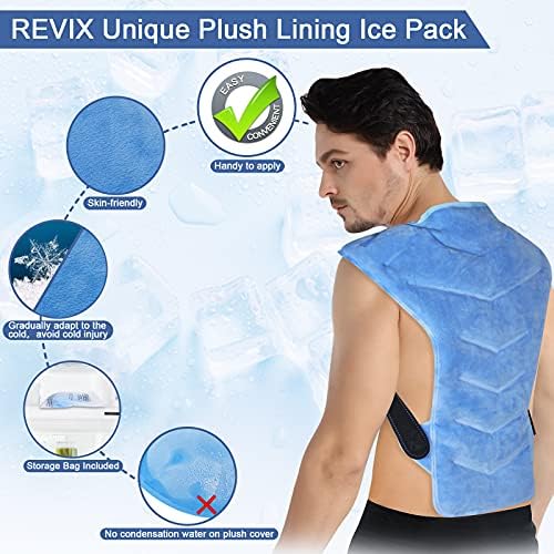 Revix grande pacote de gelo para lesões nos ombros e nas costas reutilizáveis ​​e em gel de gelo para perna, quadril,