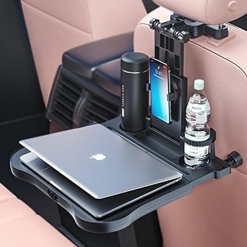 Mesa de bandeja de banco traseiro do carro VRBFF, bandeja dobrável para o laptop traseiro para viagens de carro, bandeja de