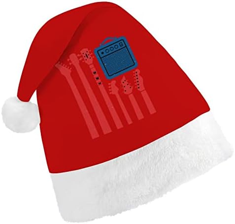 Rock n roll EUA bandeira chapéu de natal chapéus de santa decorações de árvore de natal decoração de férias presentes para adultos mulheres mulheres homens homens