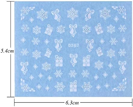 30pcs/modelo Pure White Snowflake adesivos de unhas Decaladores de decoração de Natal Adesivos de marca d'água de decoração de água