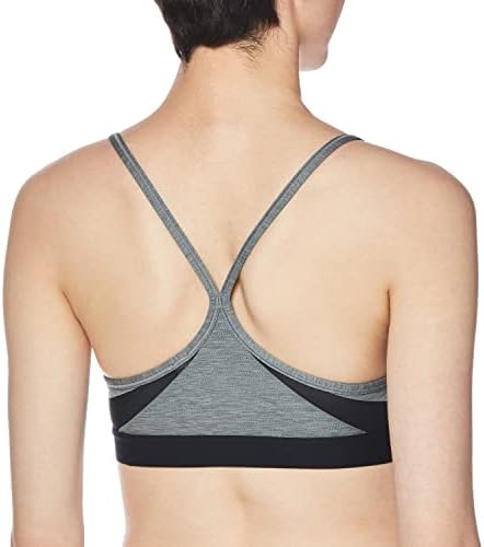 Nike dri-fit indy feminino feminino de suporte de luz acolchoada esportiva de sutiã de gola em V Grey/Black