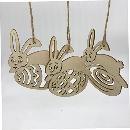 Bestoyard 12pcs tags de madeira artes e artesanato para crianças tags de presente decorações de coelhos de pásco