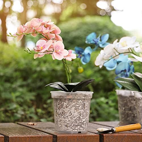 Trueys Clear Orchid Pote - Potes de orquídeas de 6 polegadas com orifícios - vasos de plantas de plástico para orquídea, plantas, flor