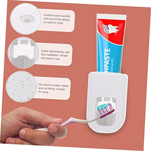Doitool 6 pcs crianças creme dental doméstico sem chuveiro automático de pó de plástico para o suporte da prensa de bastão