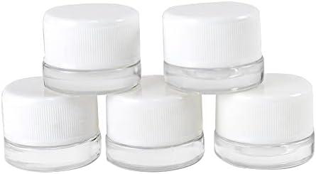 7 Grama recipientes cosméticos 10pcs frascos de amostra minúsculos recipientes de amostra de maquiagem com tampas brancas, potes cosméticos retos, ótimos para manteiga corporal, cremes, potes de esconderijo, etc.