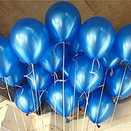 Balões metálicos de látex azul royal de 12 de 12