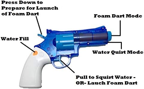 Toshi Station Colt Python Toy Gun - Water Pistol Squirt Gun ou Darts de espuma - Ação dupla - Estilo do Revolver de Colt Python