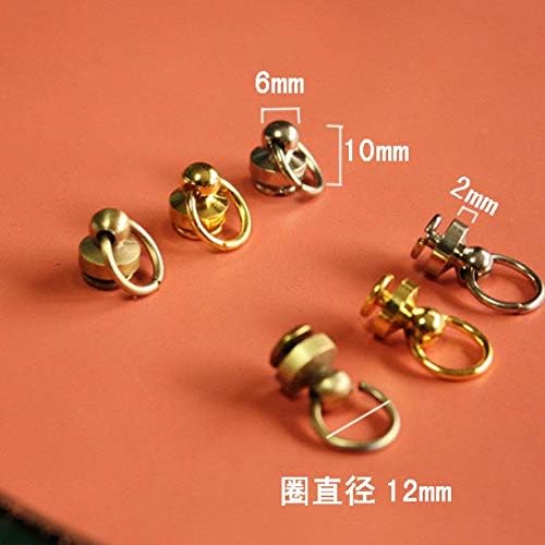 Zhongjiuyuan 20 peças Ring -Plike Shape Rivets com parafuso, rebites prendedores para carteira de cinto de couro