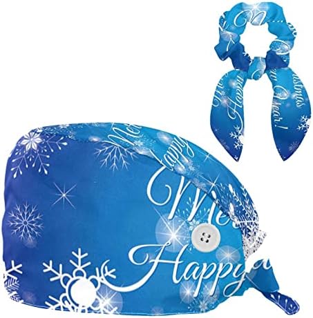 Azul lindo natal de neve de neve bouffant boné chapé de trabalho com cabelo arco -arco enraizado