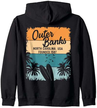 Outer Banks Shirts Homens Mulheres Crianças Obx Carolina do Norte NC Zip Hoodie