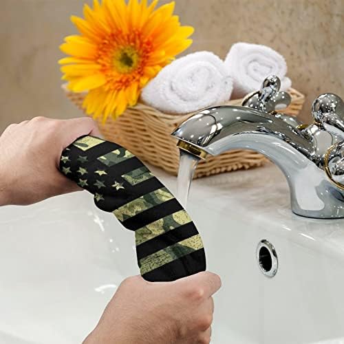 Toalha de face da bandeira de camuflagem americana Toalhas premium pano de lavagem de pano para spa e banheiro de hotel