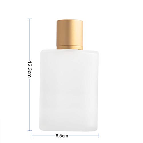 Constore 2pcs 100 ml garrafa de perfume de vidro fosco com tampa de alumínio garrafas de spray vazias recarregam o atomizador de névoa fina recipiente cosmético para viagem