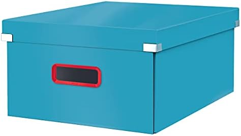 Leitz Clique e armazene caixa de armazenamento grande, caixa de arquivo dobrável A3 com tampa, contêiner de papelão forte premium