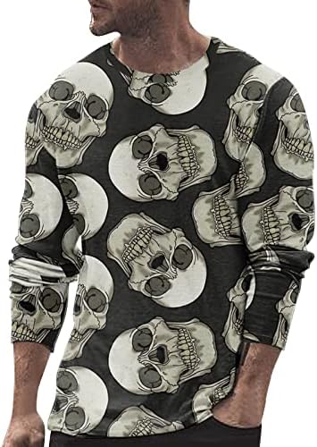 2022 Halloween Mens Soldier T-shirts Outono masculino e inverno Slim Fit Casual Retro Old Halloween Fall Tir