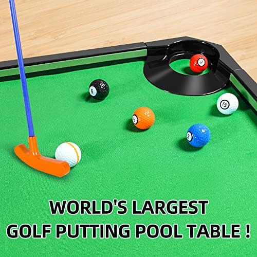 Golfe de golfe Goodysports ， Conjunto de jogos em família interno da piscina de golfe, inclui moldura de estilo 1-table, 2 tacos de