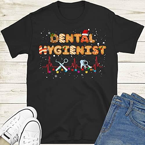 MOOBLA Feliz Natal Hygienist camisa, camiseta de higienista dental de Natal, camiseta de higienista dental de Natal, higienista dental