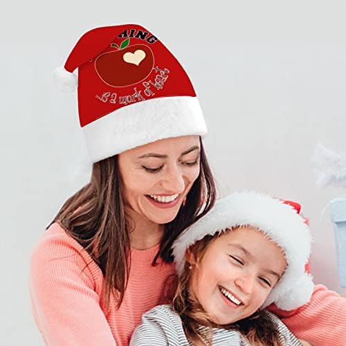 Enfermando uma obra do coração chapéu de Natal chapéus de santa decorações de árvore de natal decoração de férias presentes para adultos mulheres mulheres homens homens