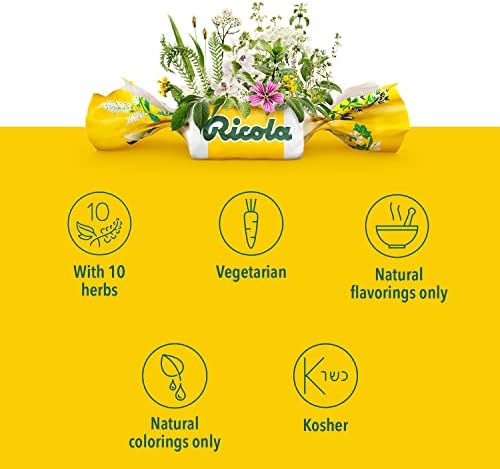 Ricola Original Herb Tosse gotas, 45 gotas, fórmula de ervas naturais e suíças com mentol, para um alívio eficaz duradouro,