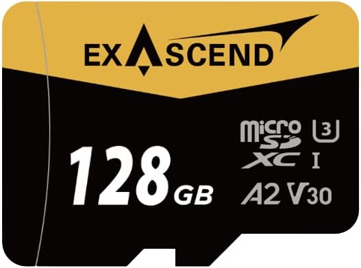 EXASCEND 64G/128G/256GB UHS-I MICROSD CARD, U3, V30, A2 até 175 MB/S, ideal para smartphones, câmeras, drones, consoles de jogos,