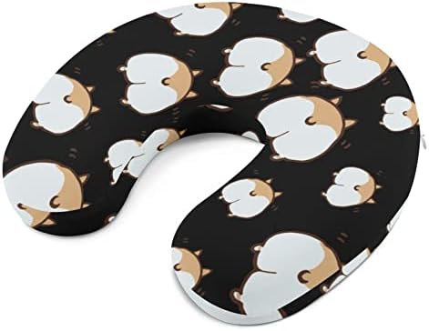 Almoço de gato corgi gordo travesseiro de pescoço de travesseiro lavável em forma de U Filôs laváveis ​​para o escritório