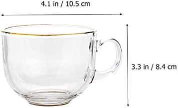 Hemoton Clear Coffee Caneca 3pcs Caneca de café de vidro com alça de copo de copo de copo de copo de copo de chá para