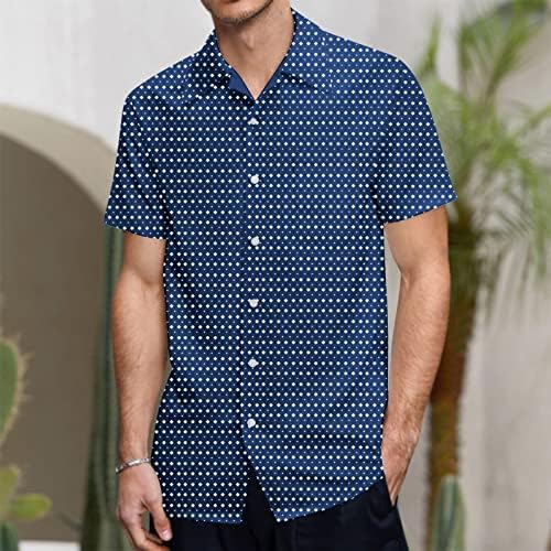 Camisas masculinas de verão BMISEGM Camisa de mangas curtas de mangas curtas Camisa estampada de bolinhas com manga curta impressa